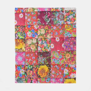 Couverture Polaire Arrière - plan de surface à patchwork floral artis