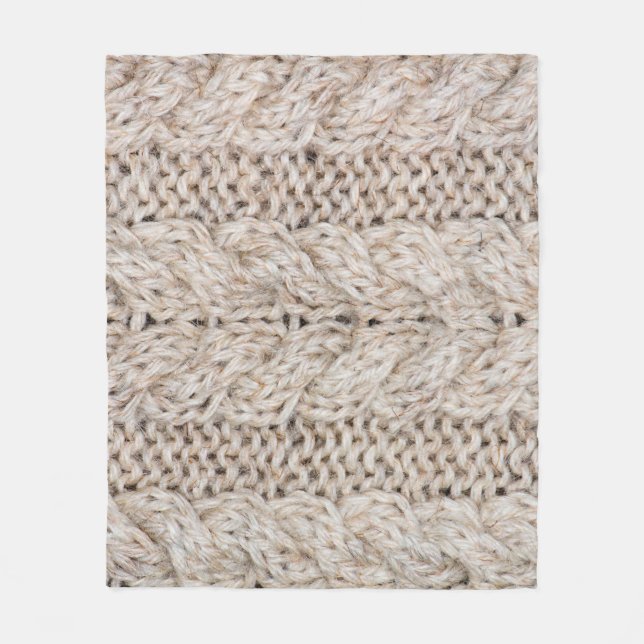 Couverture Polaire Arrière - plan de texture de laine de tricot blanc (Devant)