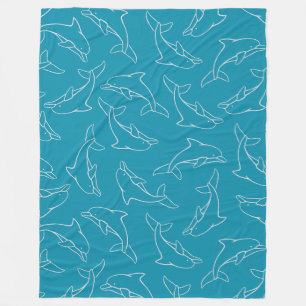 Couverture Polaire Arrière - plan graphique Motif dauphin mignon