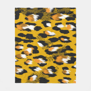 Couverture Polaire Arrière - plan Poster de animal Leopard Texture