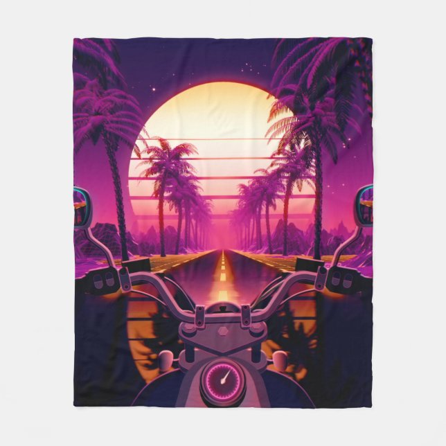 Couverture Polaire arrière - plan sci-fi futuriste rétro des années 8 (Devant)