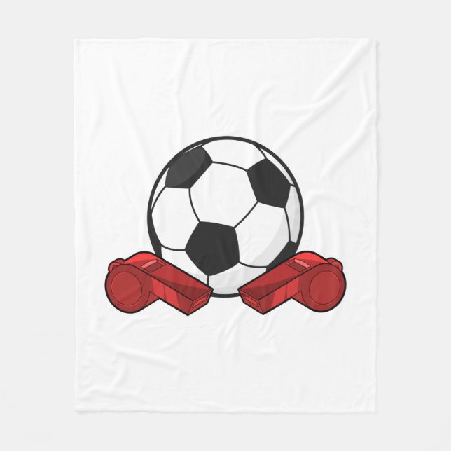 Couverture Polaire Arrivée sifflet & balle de football (Devant)