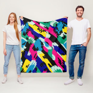 Couverture Polaire Art Abstrait en gras dans les couleurs primaires