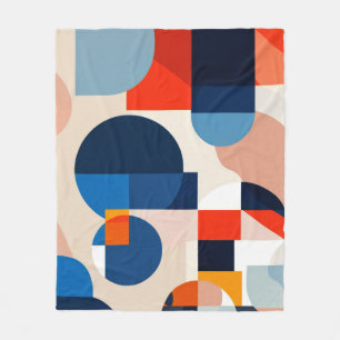 Couverture Polaire Art Abstrait géométrique du milieu du siècle scand