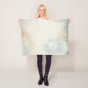 Couverture Polaire Art contemporain Abstrait de crème bleue