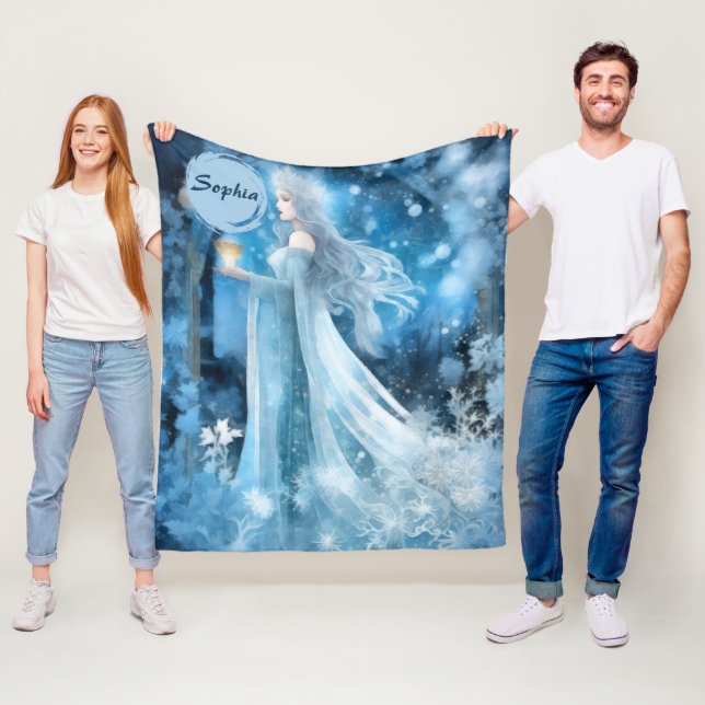 Couverture Polaire Art de l'Imaginaire de la Reine des neiges - Déess (En situation)