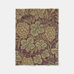 Couverture Polaire Art de vigne rouge vert de William Morris