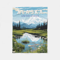Art de voyage vintage en Alaska