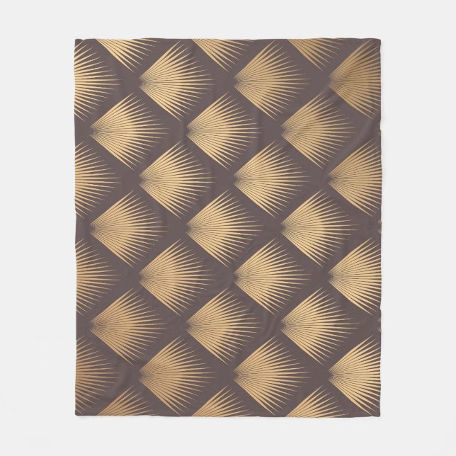 Couverture Polaire Art Déco Golden : Minimaliste sans couture (Devant)