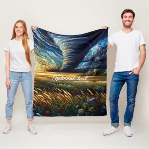 Couverture Polaire Art en verre tendu de la tornade des Prairies
