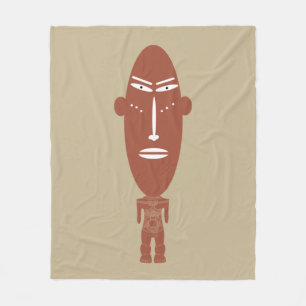 Couverture Polaire Art facial tribal africain moderne contemporain