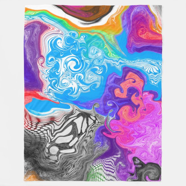 Couverture Polaire Art fluide en marbre Abstrait (Devant)