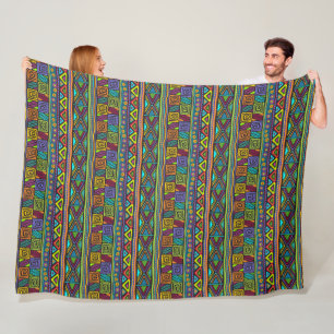 Couverture Polaire Art folklorique africain - Formes sans couture Mot