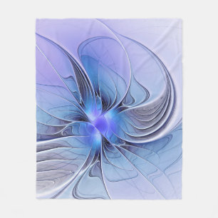 Couverture Polaire Art fractal moderne abstrait bleu lavande