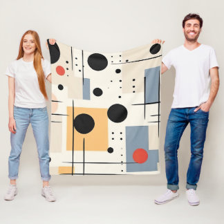 Couverture Polaire Art géométrique abstrait du milieu du XXe siècle