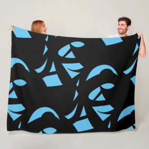 Couverture Polaire Art Moderne Bleu / Noir