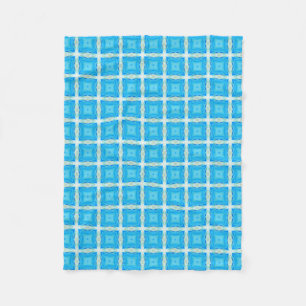 Couverture Polaire Art moderne géométrique carrés bleu électrique