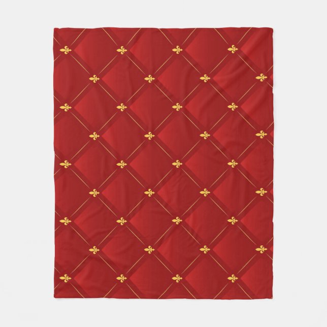 Couverture Polaire Art nouveau rouge et or (Devant)