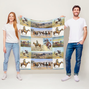 Couverture Polaire Art occidental de cowboy populaire