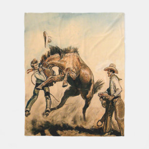 Couverture Polaire Art occidental "Mule" de Will James