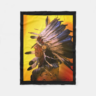 Couverture Polaire Art original Kiowa "Ciel du matin"