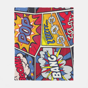 Couverture Polaire Art pop rétro, motif de la bande dessinée.
