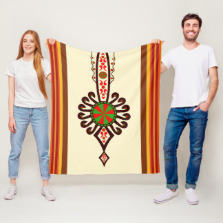 Couverture Polaire Art populaire polonais parzenica textile rayé