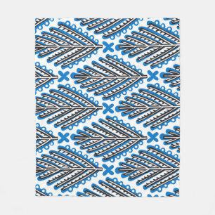 Couverture Polaire Art populaire scandinave : Design rétro floral
