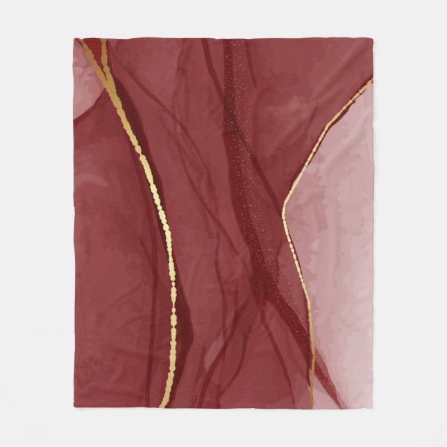 Couverture Polaire Art Resin, marsala rouge foncé abstrait arrière -  (Devant)