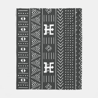 Couverture Polaire Art Tribal Africain : Géométrique Noir & Blanc