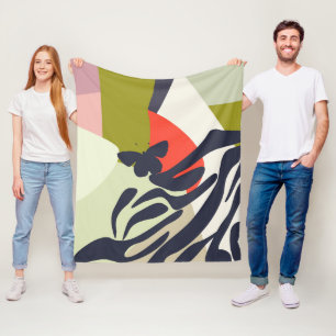 Couverture Polaire Artiste moderne coloré Abstrait Papillon Accueil
