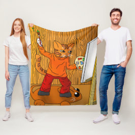 Couverture Polaire Artiste Peintre Chat