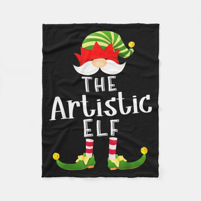 Couverture Polaire Artistic Elf Group Christmas Funny Pajama Party  (Devant)