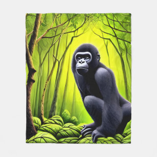 Couverture Polaire Artsy Abstrait Jungle Gorilla