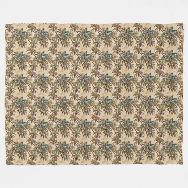 Couverture Polaire Arty Aquarelle Cocout Palm (Devant (Horizontal))