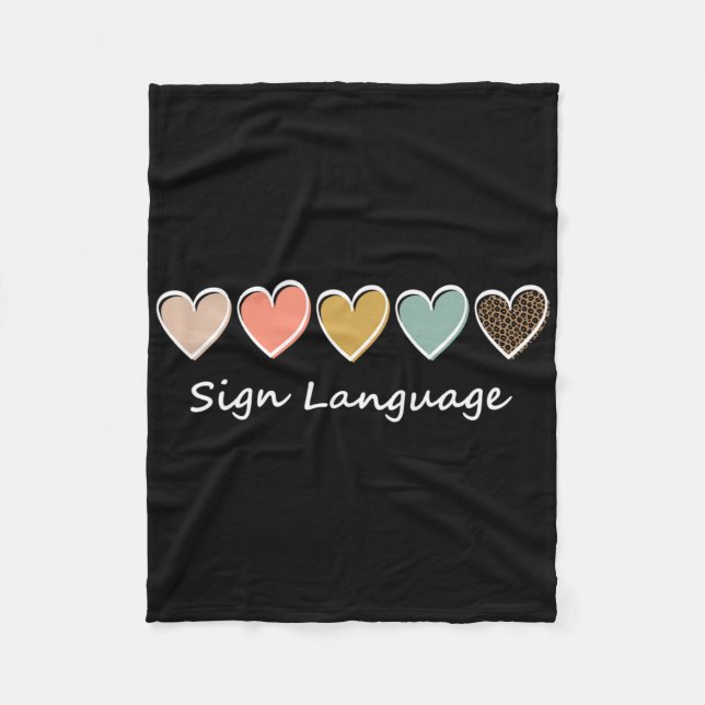 Couverture Polaire Asl Alphabet American Asl Teacher Sing Language  (Devant)