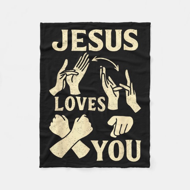 Couverture Polaire Asl Teacher American Sign Language Christian Jesus (Devant)