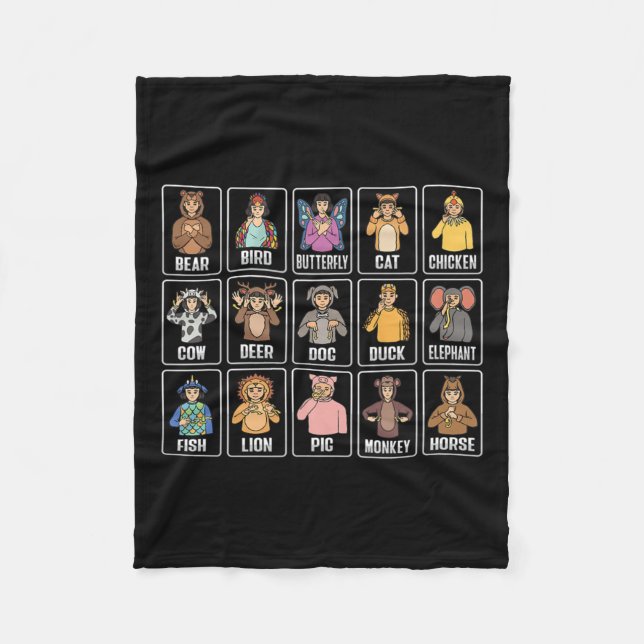 Couverture Polaire Assil Gesture Animaux Sourds Perte auditive Adjudi (Devant)