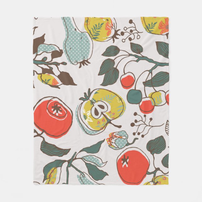 Couverture Polaire assorted fruits. seamless pattern (Devant)