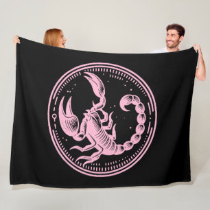 Couverture Polaire Astrologie Signe Zodiaque Scorpion Rose