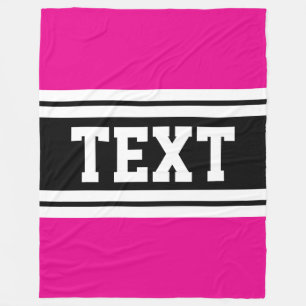 Couverture Polaire Athletic Bright Pink Black White Racing Stripes
