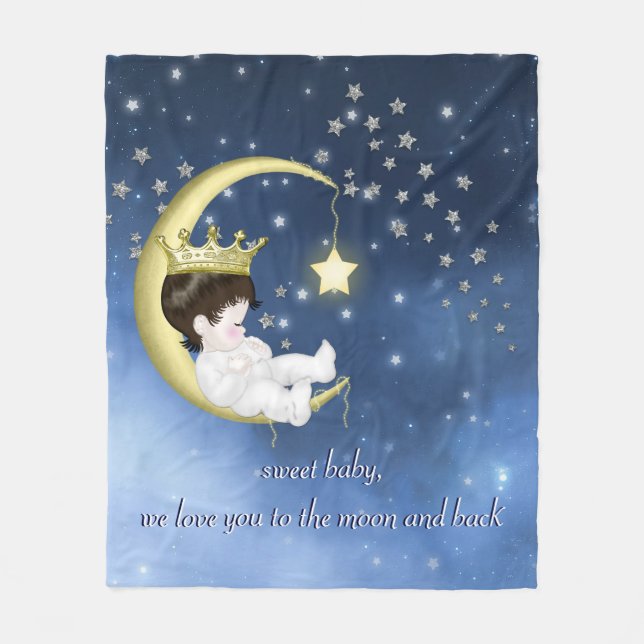Couverture Polaire Au Baby shower Lune (Devant)