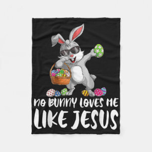 Couverture Polaire Aucun lapin ne m'aime comme Jésus Pâques Chrétien 