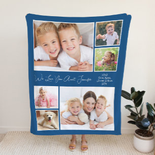Couverture Polaire Aunt We Love You Photo Personalized Blue