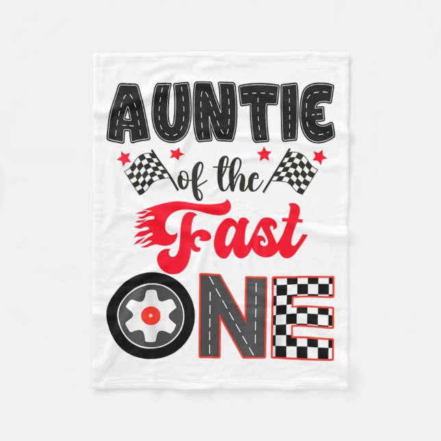 Couverture Polaire Auntie Of The Fast One Car Racing Dad 1st Birthday (Devant)