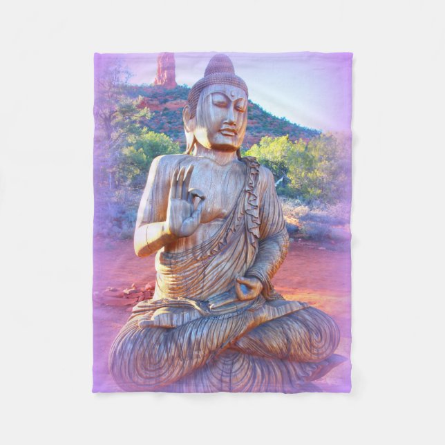 Couverture Polaire aura Bouddha de lavande (Devant)