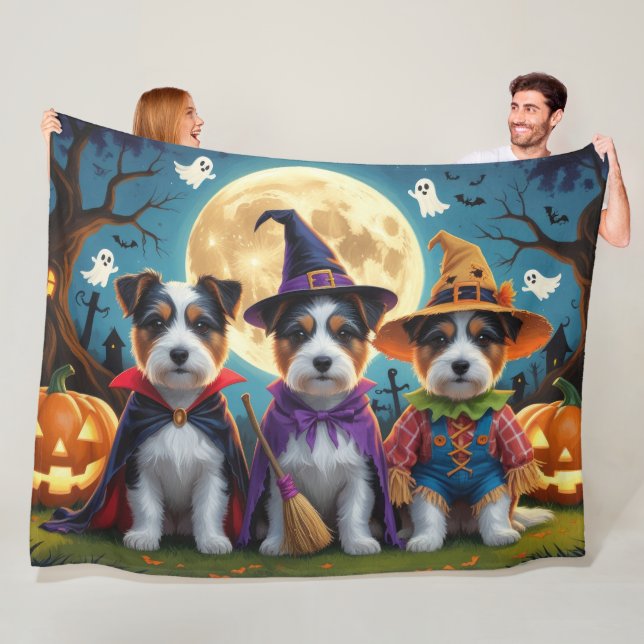 Couverture Polaire Australie Terrier Chiens Citrouille Halloween Funn (En situation)