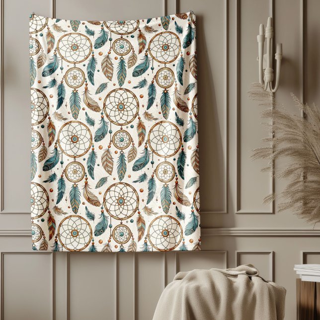 Couverture Polaire Authentic Tribal Bold Ethnic Motifs dreamcatcher (Authentic Tribal Bold Ethnic Patterns dreamcatcher Fleece Blanket)