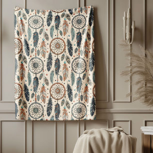 Couverture Polaire Authentic Tribal Bold Ethnic Motifs dreamcatcher