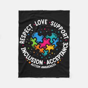 Couverture Polaire Autisme Femmes Hommes Respect Amour Soutien Autism